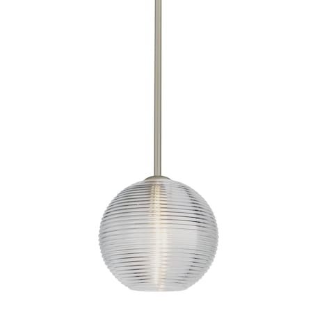 Besa Lighting Kristall 8 Cord Pendant, Clear, Satin Nickel Finish, 1x9W LED 1TT-461600-LED-SN